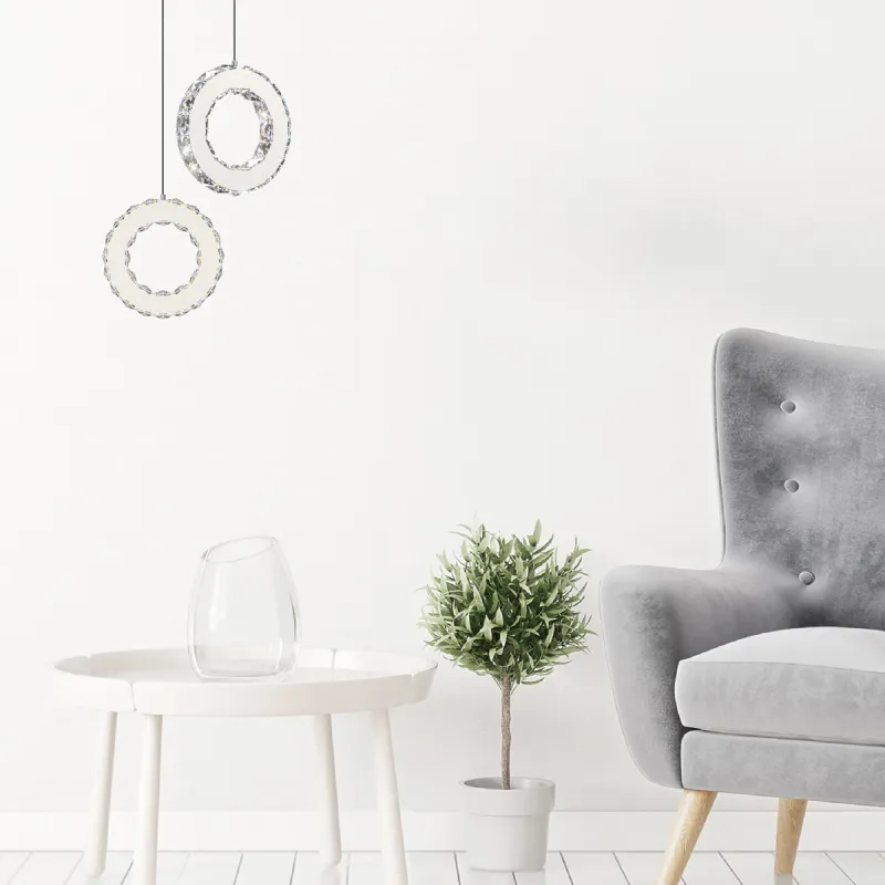 Pendul GIRONA MD3713-1-3CT Zumaline LED, Crom, Polonia