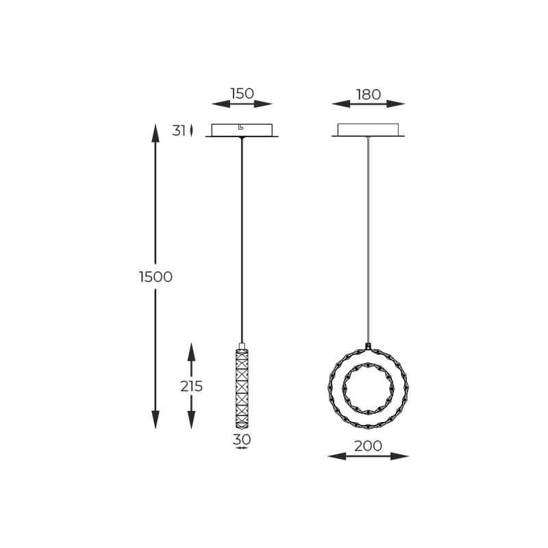 Pendul GIRONA MD3713-1-3CT Zumaline LED, Crom, Polonia