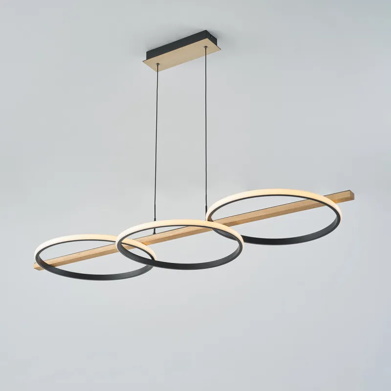 Suspensie ALMERIA MD3913-3-3BWLT Zumaline LED, Negru, Polonia