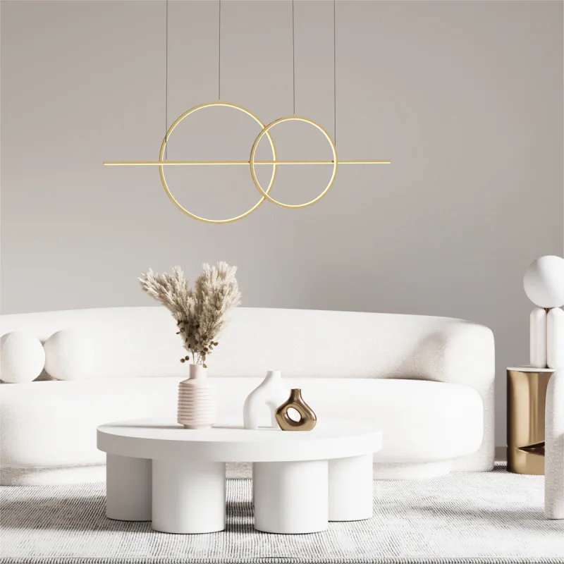 Suspensie CHOLET MD7358-2A-3GT Zumaline LED, Auriu, Polonia