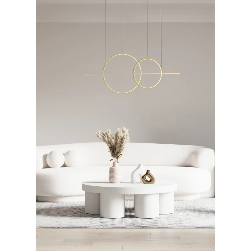 Suspensie CHOLET MD7358-2A-3GT Zumaline LED, Auriu, Polonia