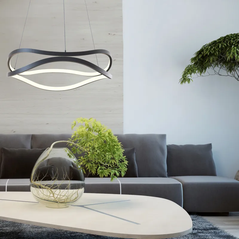 Suspensie HARLEY  MD7864-2S-3BT Zumaline LED, Negru, Polonia