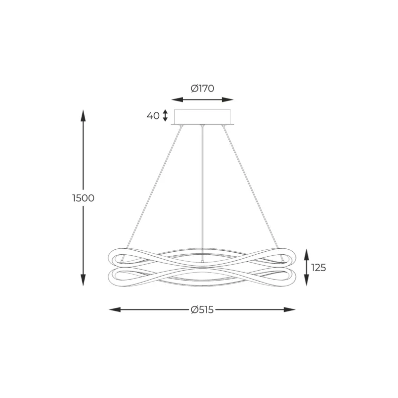 Suspensie HARLEY  MD7864-2S-3BT Zumaline LED, Negru, Polonia