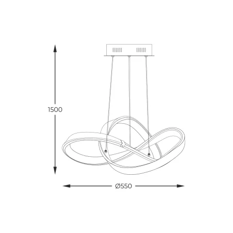 Suspensie INDIGO MD9717-1-3BGD Zumaline LED, Negru, Polonia