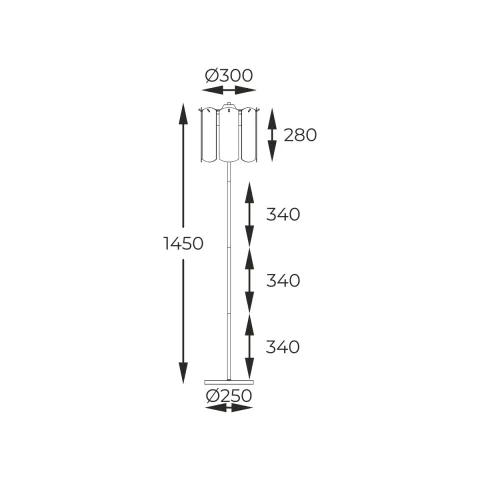 Lampadar NIRA ML3523-3-EGN Zumaline E14, Auriu, Polonia