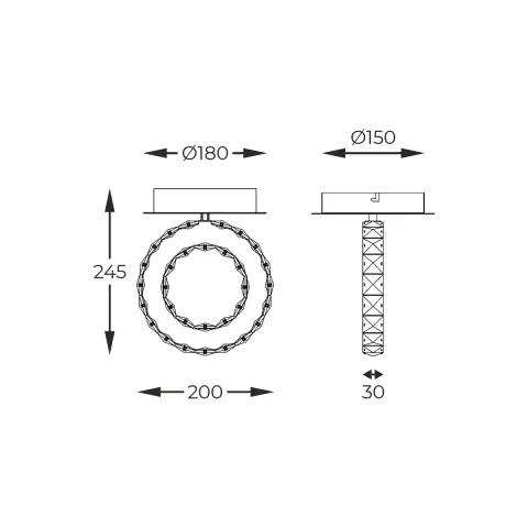 Plafoniera GIRONA MX3713-1-3CT Zumaline LED, Crom, Polonia