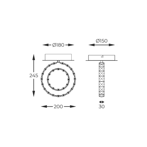 Plafoniera GIRONA MX3713-1-3GT Zumaline LED, Auriu, Polonia