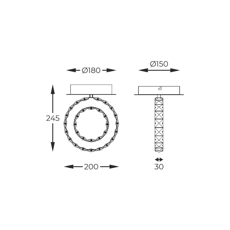 Plafoniera GIRONA MX3713-1-3GT Zumaline LED, Auriu, Polonia