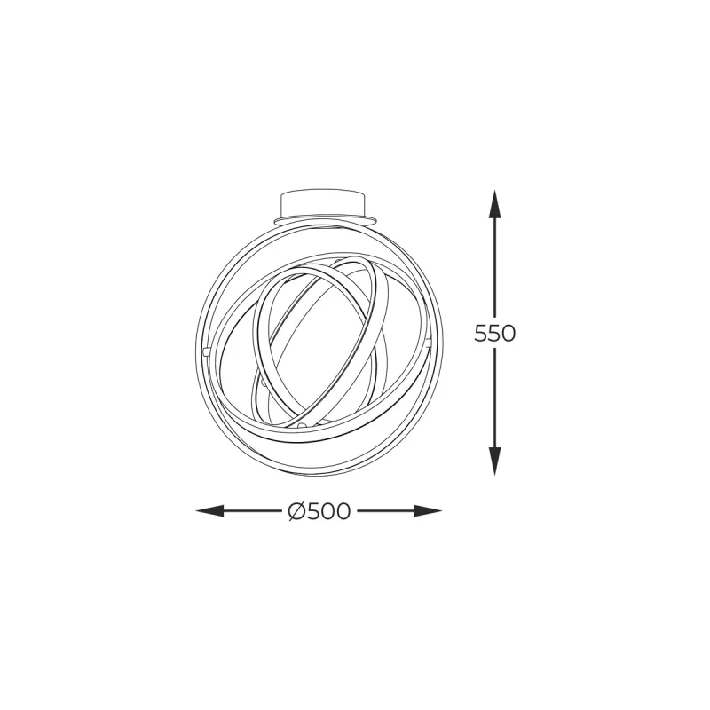Lustra Plafon TESS MX9203-4-3BD Zumaline LED, Negru, Polonia