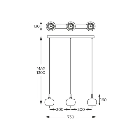 Suspensie CRYSTAL P0076-03N-B5FZ Zumaline G9, Argintiu, Polonia