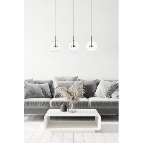 Suspensie ENCELADUS P0428-03J-B5AC Zumaline LED, Crom, Polonia