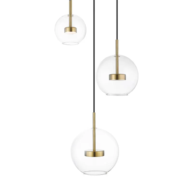 Suspensie ENCELADUS P0428-03L-L4AC Zumaline LED, Auriu, Polonia