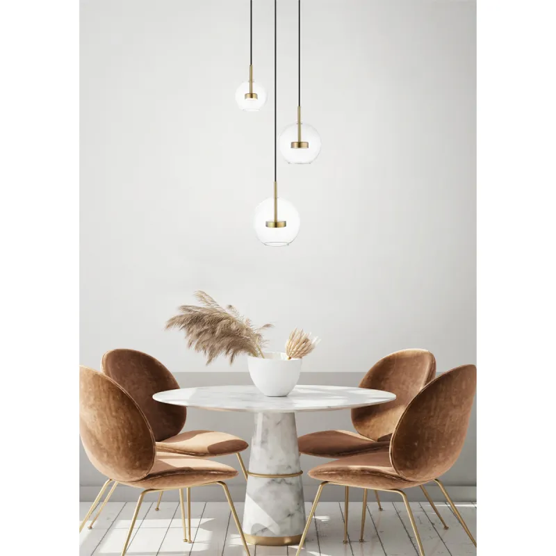 Suspensie ENCELADUS P0428-03L-L4AC Zumaline LED, Auriu, Polonia