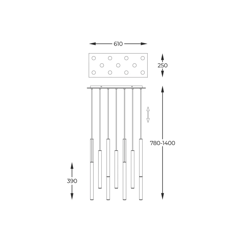 Suspensie LOYA P0461-11A-B5SC Zumaline LED, Argintiu, Polonia