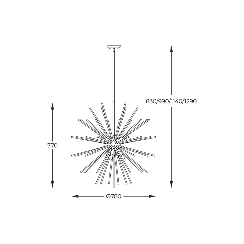Suspensie URCHIN P0491-09C-F7DY Zumaline G9, Transparent, Polonia