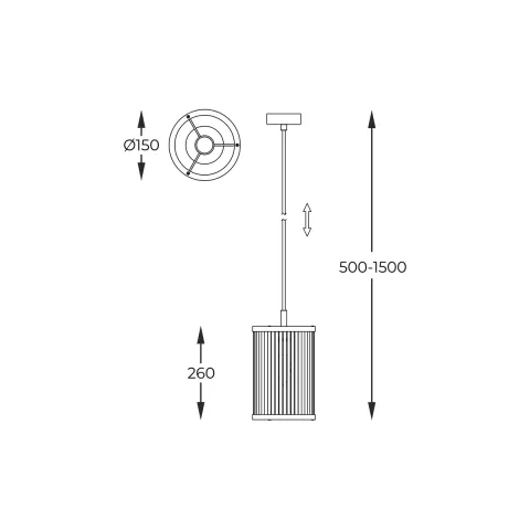 Pendul SERGIO P0528-01F-F4AC Zumaline E14, Crom, Polonia