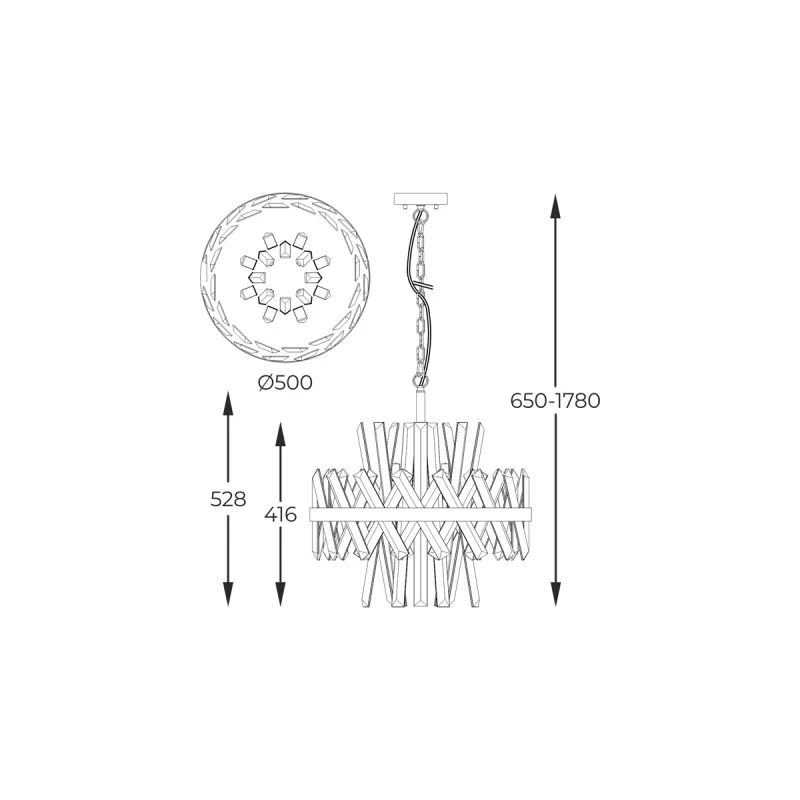 Candelabru CONSTANTINOPLE  P0567-08C-7GAC Zumaline G9, Polonia