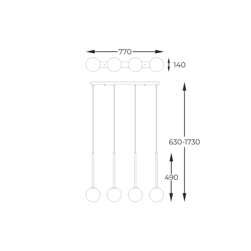Suspensie ARCTURUS P0574-04D-F7AA Zumaline G9, Auriu, Polonia