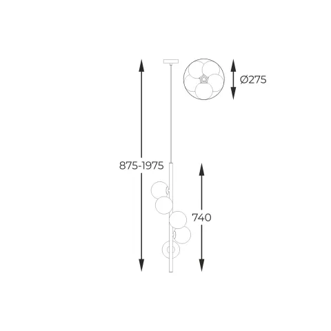 Suspensie ARCTURUS P0574-05E-F7AA Zumaline G9, Auriu, Polonia