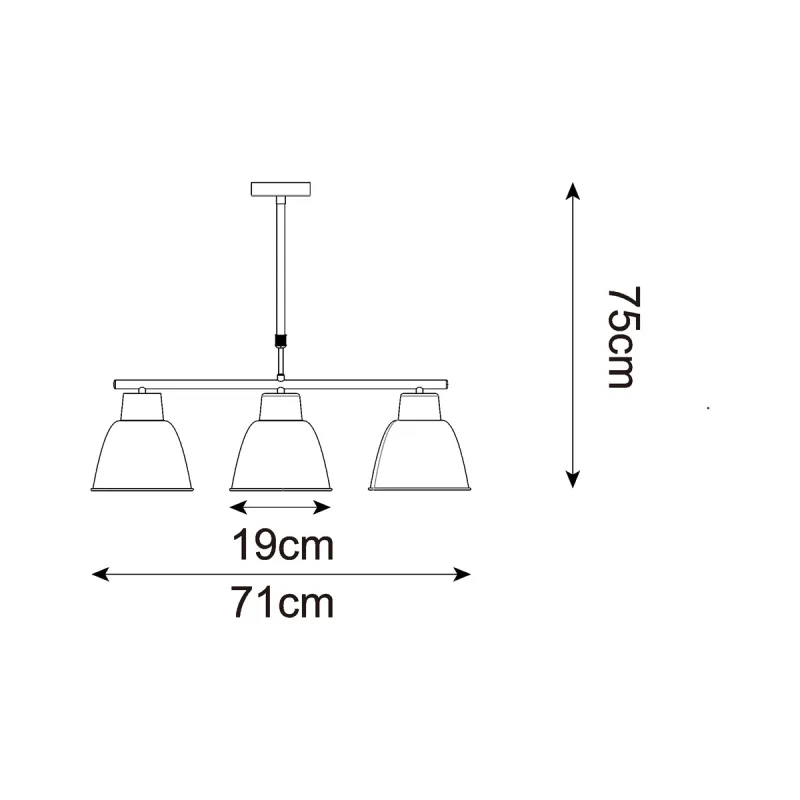 Suspensie ORLO P21031M-3TUP Zumaline E27, Alb, Polonia