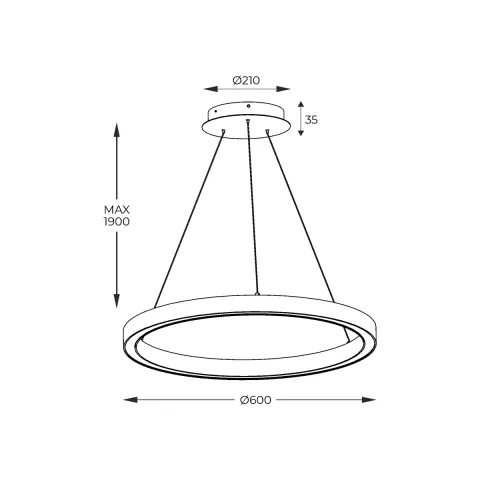 Suspensie CARLO PL200910-600-SL Zumaline LED, Argintiu, Polonia