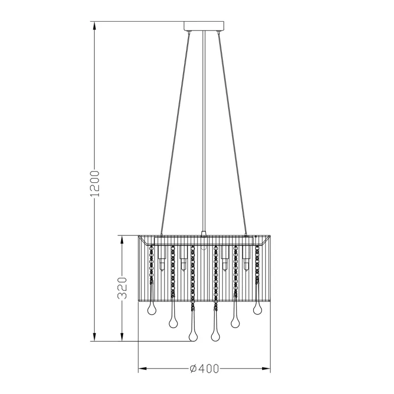 Suspensie VERONA RLD92174-8B Zumaline G9, Negru, Polonia