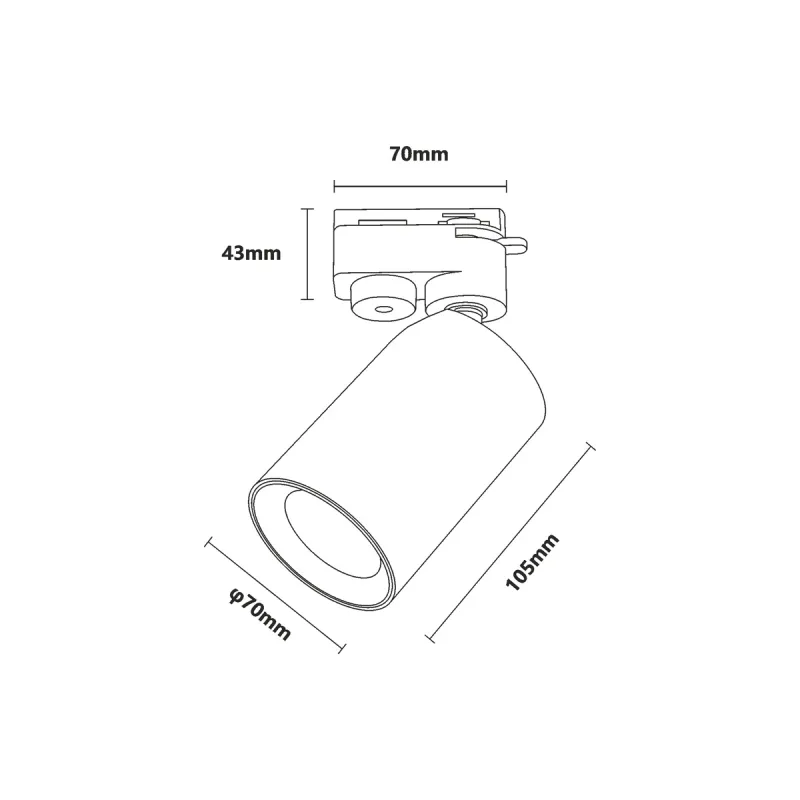 Downlight Sina 1 Faza TORE TRACK TLS003-BK Zumaline GU10, Negru, Polonia