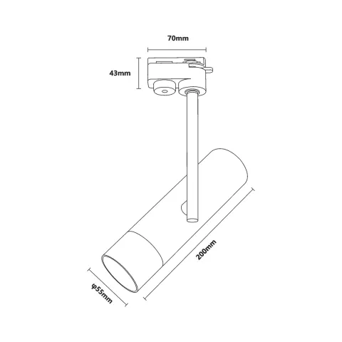 Downlight Sina 1 Faza LISA TRACK TLS004-BK Zumaline GU10, Negru, Polonia