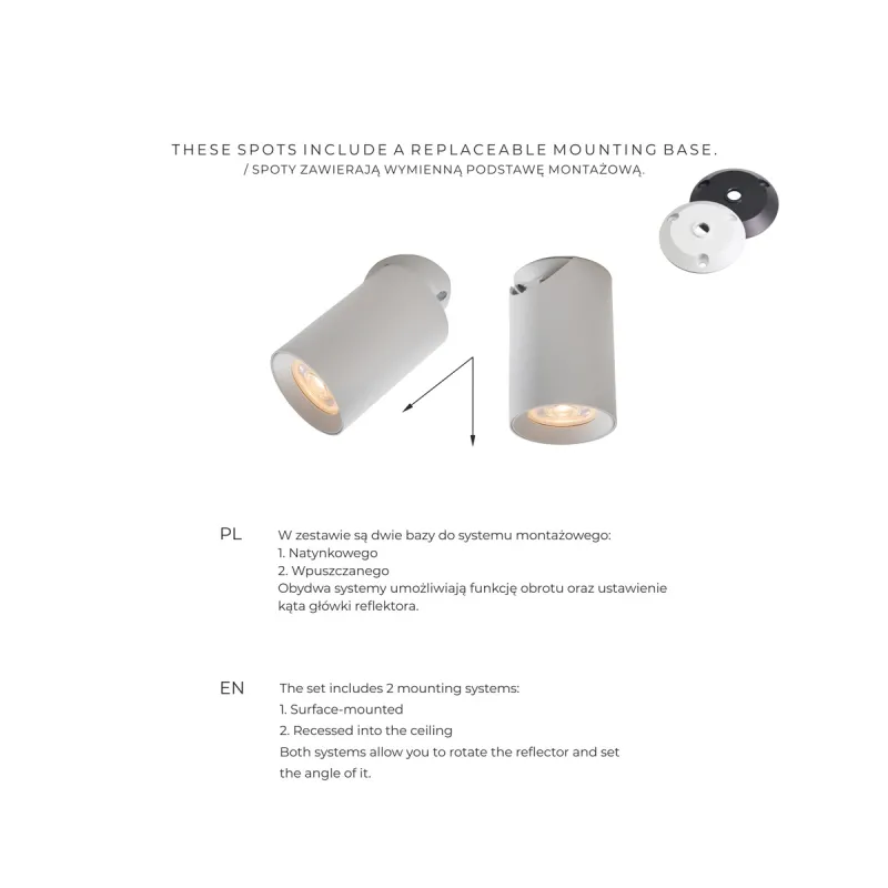 Downlight Aplicat TORE TLS006-WH Zumaline GU10, Alb, Polonia