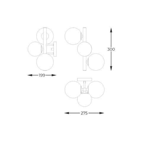 Aplica MOLECULE W0454-03U-F7AA Zumaline G9, Auriu, Polonia