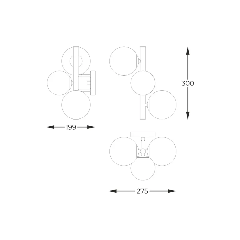 Aplica MOLECULE W0454-03U-F7AA Zumaline G9, Auriu, Polonia