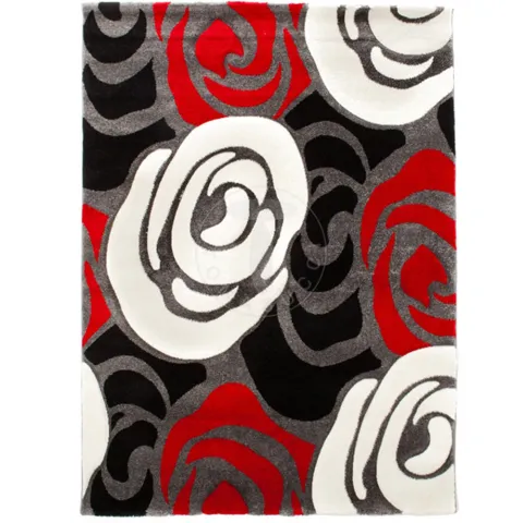 Covor Sculptat Manual Rose Red And Black 1629 Tomasucci Italia 