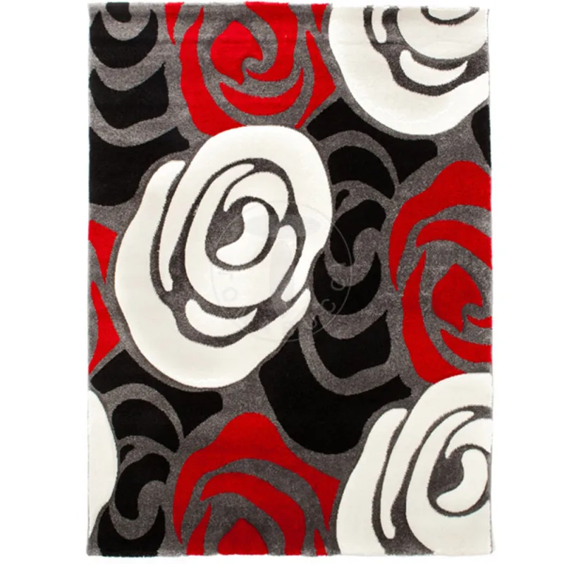Covor Sculptat Manual Rose Red And Black 1629 Tomasucci Italia 