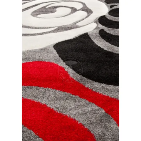 Covor Sculptat Manual Rose Red And Black 1629 Tomasucci Italia 
