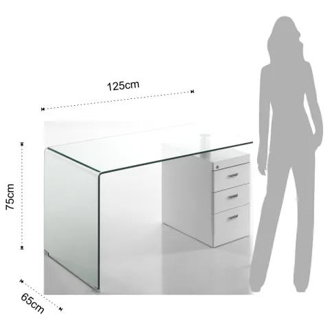 Birou Din Sticla Curbata Bow 1875 Tomasucci Italia 