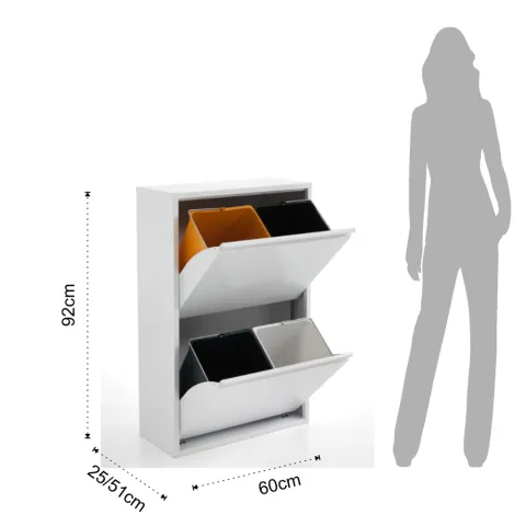 Cos De Gunoi Cu 4 Recipiente Split 1969 Tomasucci Italia 