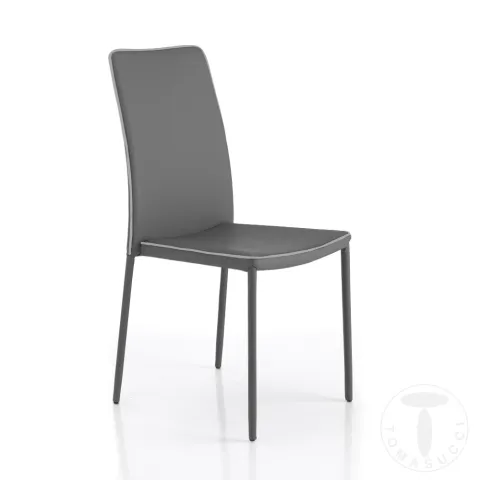 Scaun Din Piele Sintetica Kable Grey 2441 Tomasucci Italia 