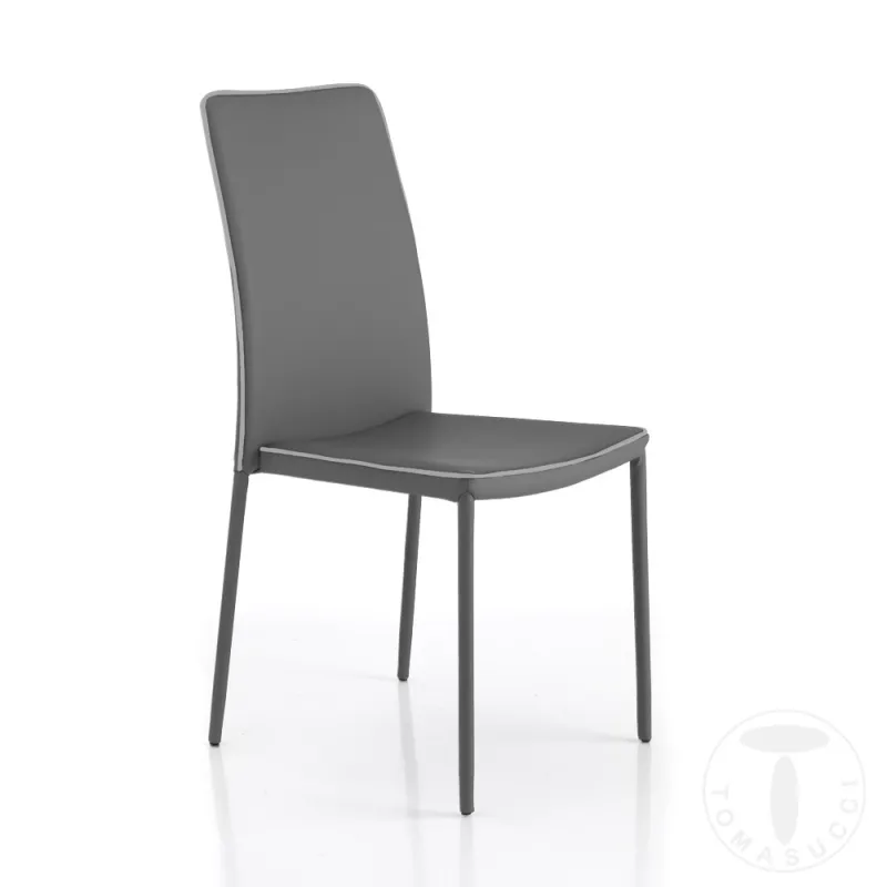 Scaun Din Piele Sintetica Kable Grey 2441 Tomasucci Italia 