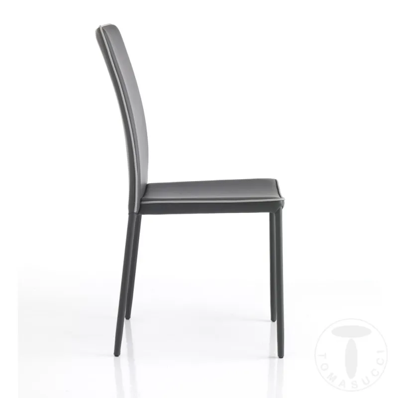 Scaun Din Piele Sintetica Kable Grey 2441 Tomasucci Italia 