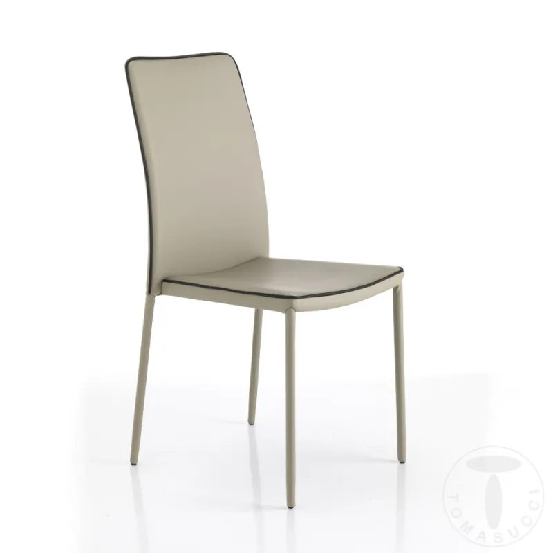 Scaun Din Piele Sintetica Kable Tortora 2442 Tomasucci Italia 