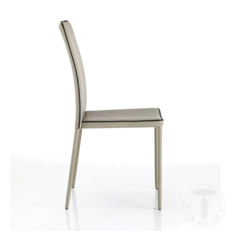 Scaun Din Piele Sintetica Kable Tortora 2442 Tomasucci Italia 