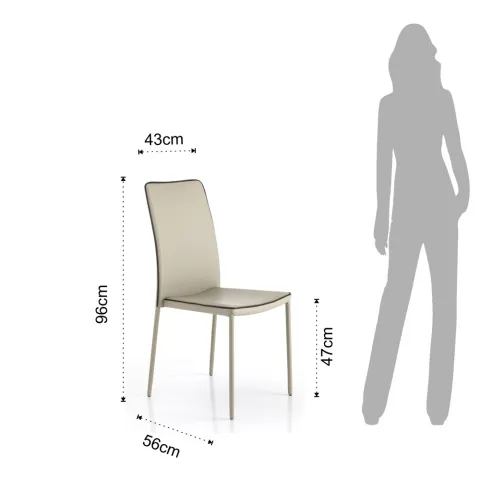 Scaun Din Piele Sintetica Kable Tortora 2442 Tomasucci Italia 