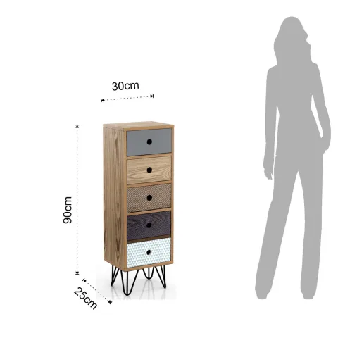 Comoda Inalta 5 Sertare 5 Hijo 2622 Tomasucci Italia 