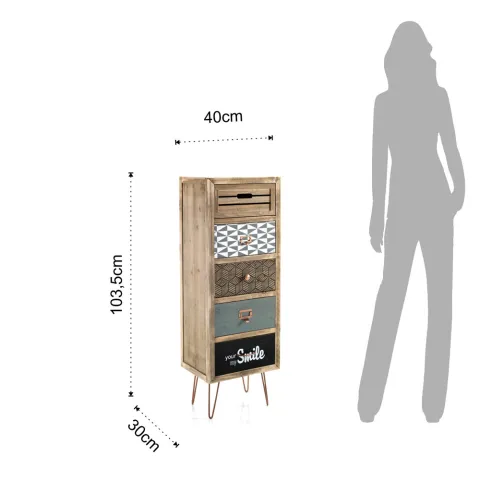 Comoda Din Lemn De Brad 5/C Kijo 2627 Tomasucci Italia 