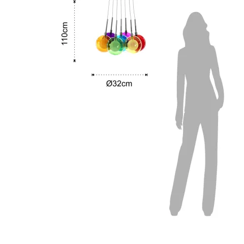 Suspensie 7 Spheres Colors 2732 Tomasucci Italia 