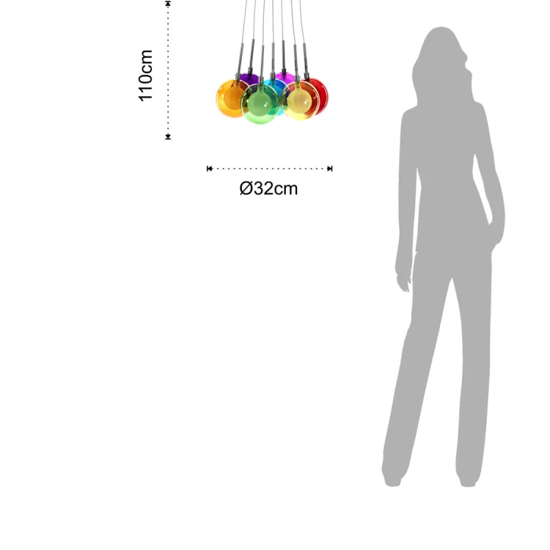 Suspensie 7 Spheres Colors 2732 Tomasucci Italia 