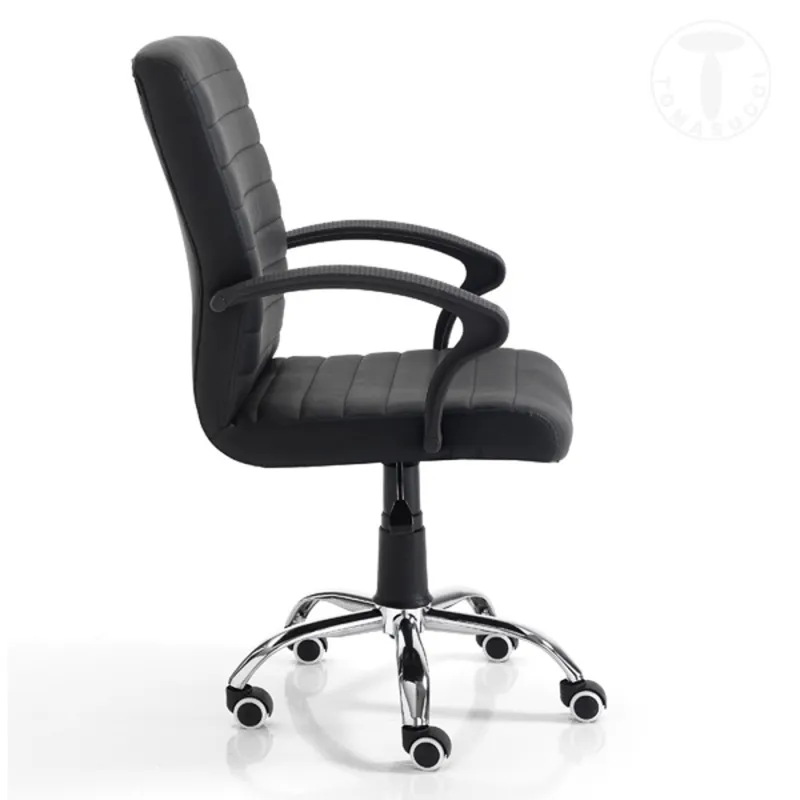 Scaun Birou Cu Roti Pany High Black 3128 Tomasucci Italia 