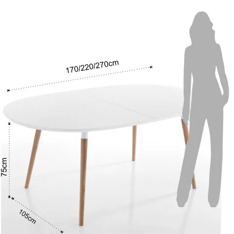 Masa Ovala Extensibila Ego Wood 3222 Tomasucci Italia 