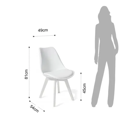 Scaun Din Piele Sintetica Kiki Evo White 3274 Tomasucci Italia 