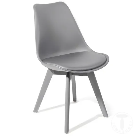 Scaun Din Piele Sintetica Kiki Evo Grey 3275 Tomasucci Italia 